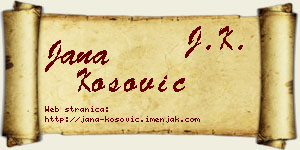 Jana Kosović vizit kartica